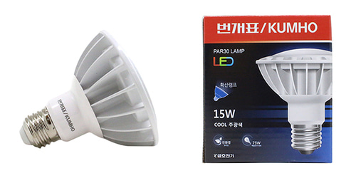 번개표 확산형 LED PAR30 15W 주광색 하얀빛 무수은 레일등 레일조명 LED 전구 파30 PAR램프 번개표15W E26 확산형램프 까페 매장조명 무대조명 파삼공 레일용전구