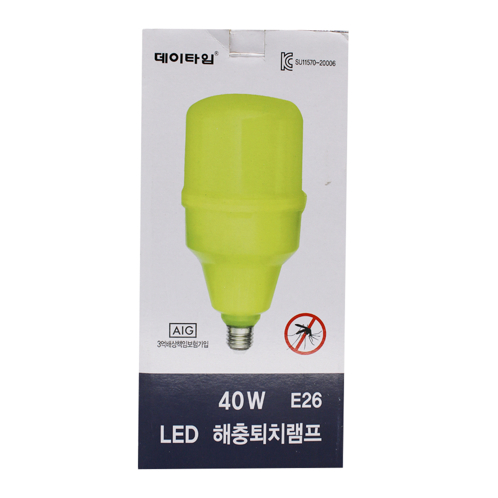 데이타임 LED Bulb 해충퇴치램프 40W E26 방충용 버그킬러 해충전구 컨버터내장형 황색 포충 노란빛