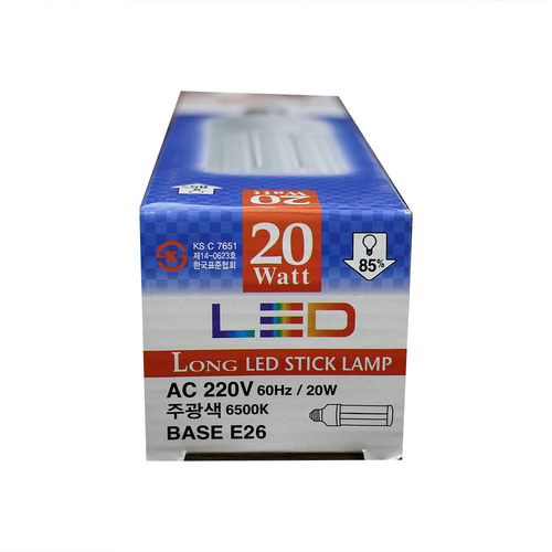 롱 LED 스틱램프 20W 주광색(흰색) E26