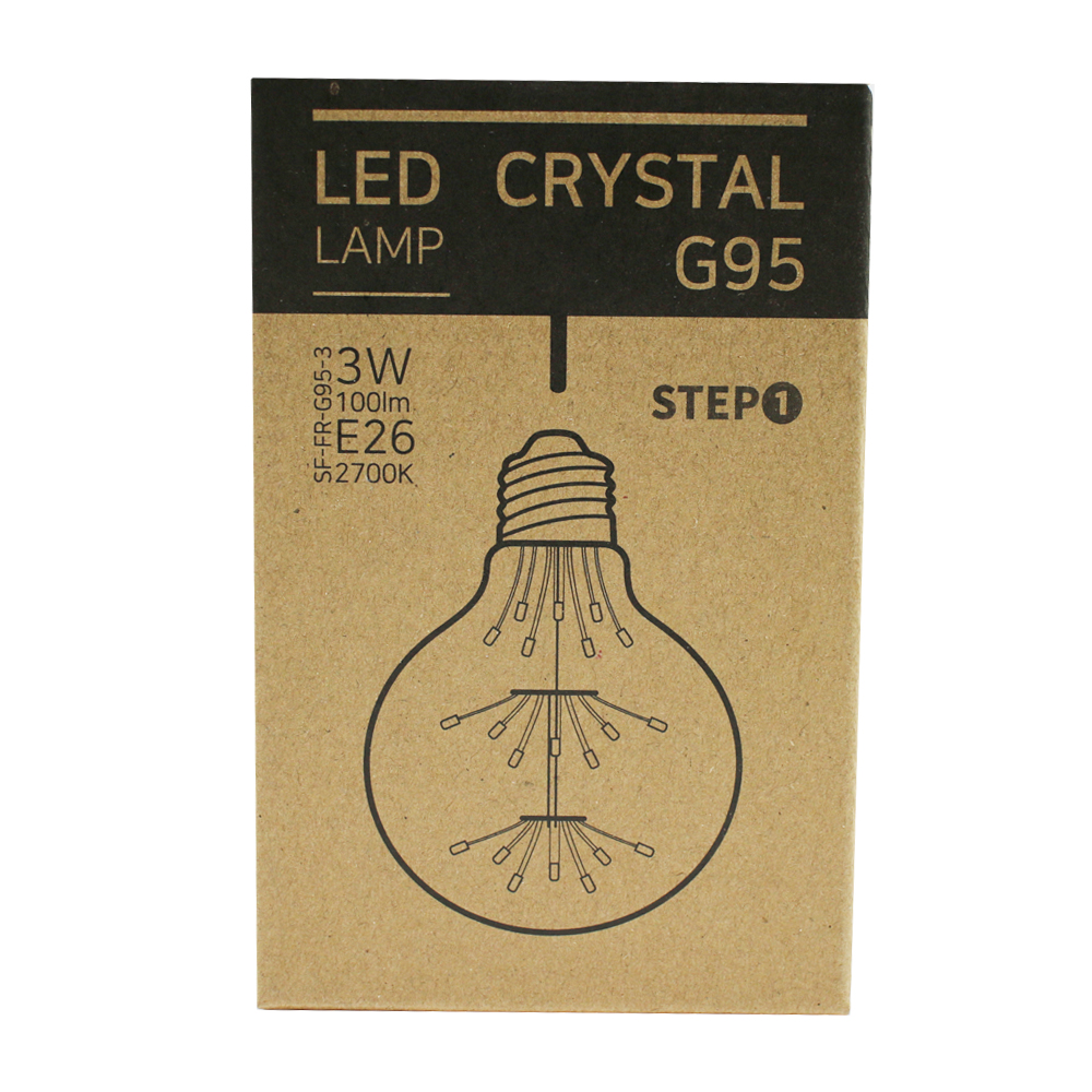 하이룩스 LED 에디슨 3W G95 눈꽃 전구색 볼구 램프 필라멘트 노란빛 크리스마스장식 LED볼구 모양전구 눈꽃불꽃 백열에디슨 40W 대체 골드