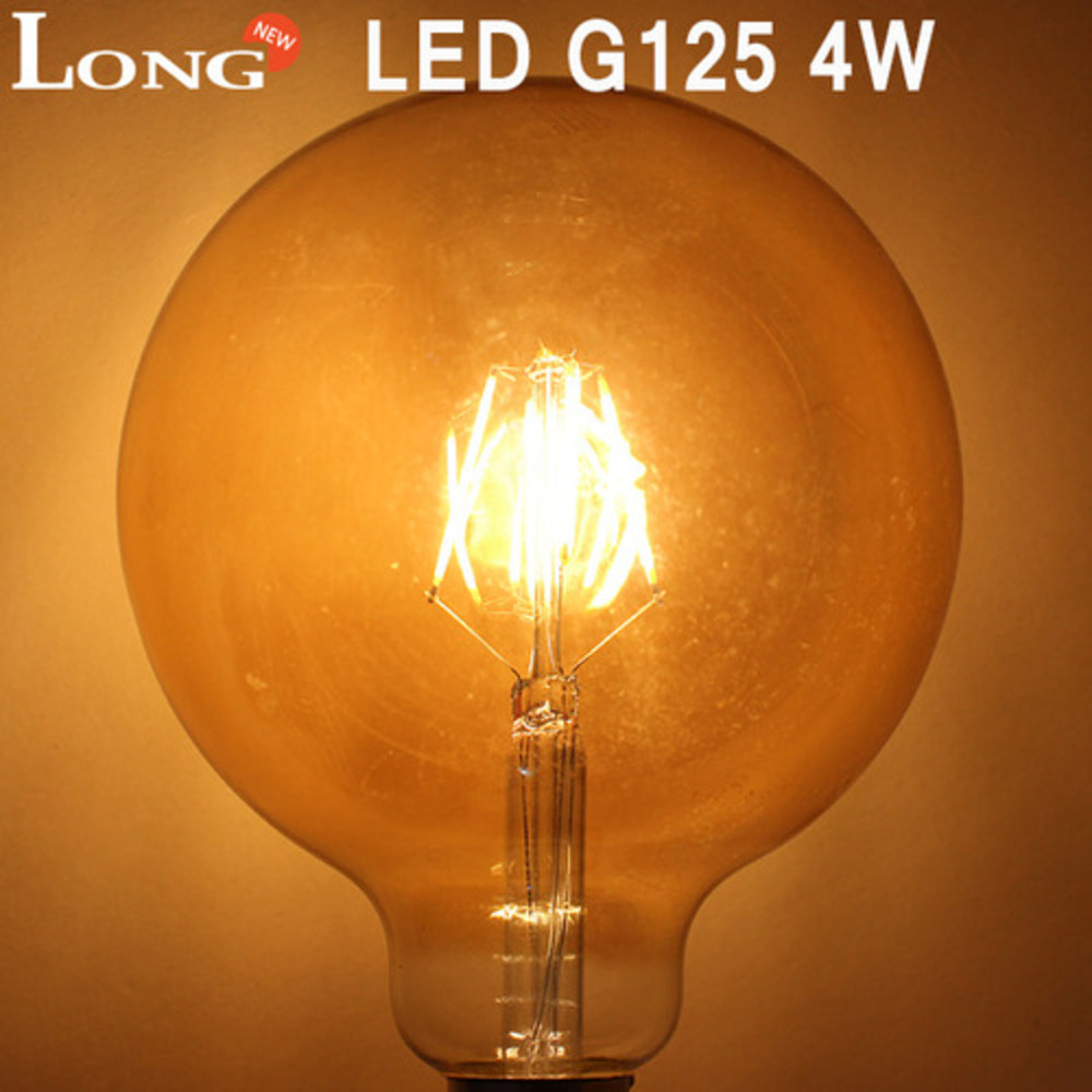 롱 LED 에디슨 볼램프 G125 4W 전구색