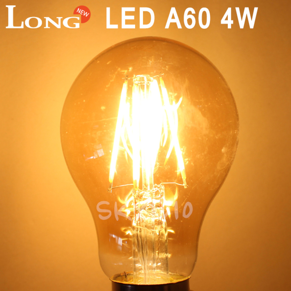 롱 LED 에디슨 램프 A60 4W 전구색(노란색)